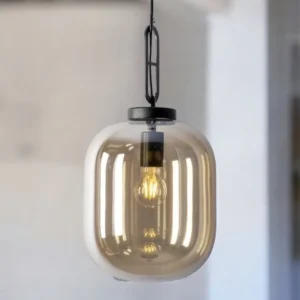 Hanging lamp with smoke glass