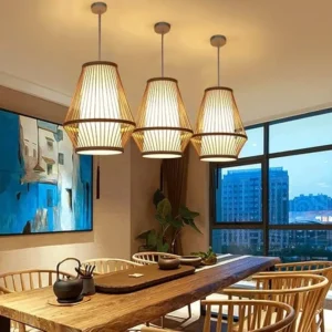 Japanese Bamboo Woven Lantern Lamp