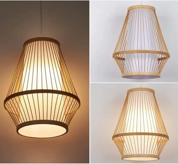 Japanese Bamboo Woven Lantern Lamp - Image 3