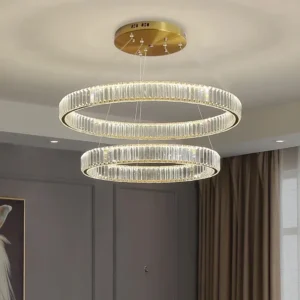 2 layered crystal chandelier