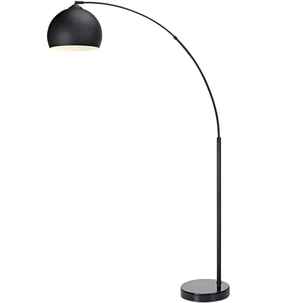 overhead Floor lamp with long bent stand black