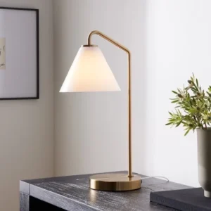 Table lamp with gold stand