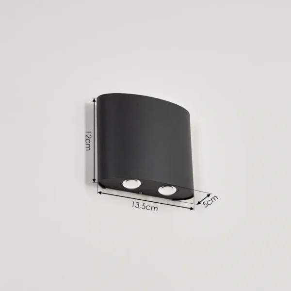 black wall lamp, 2 bulbs